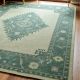 Handknotted Oushak Wool Rug A Cream